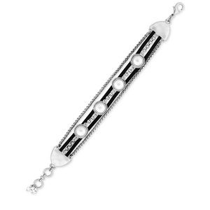 Lucky🍀Brand silver-tone Pearl & Leather bracelet